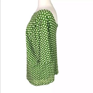 Liz Claiborne top 3X Green honeycomb pattern low scoop back